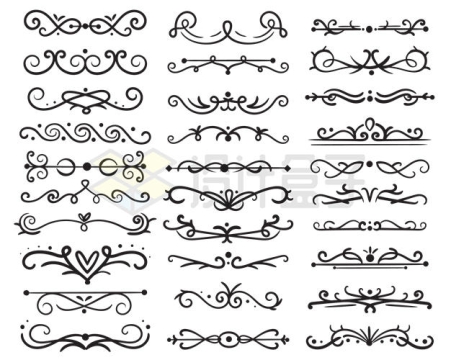  30 types of black line split line decorative patterns 7579763 vector picture cut free materials