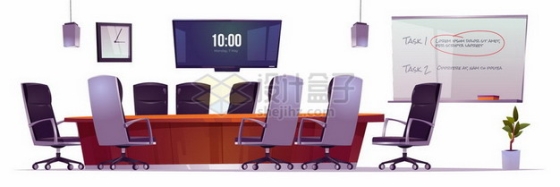 会议室中的会议桌和座椅509641免抠矢量图片素材
