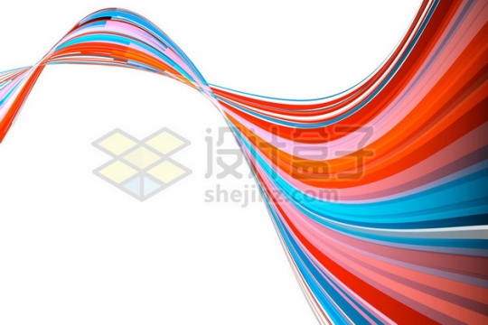 彩色线条组成的波浪线装饰6688908矢量图片免抠素材