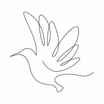 一根线条蜂鸟手绘插画简笔画297792png图片素材
