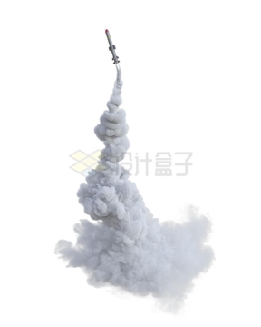 导弹发射的尾焰和白色烟雾效果6399303PSD免抠图片素材