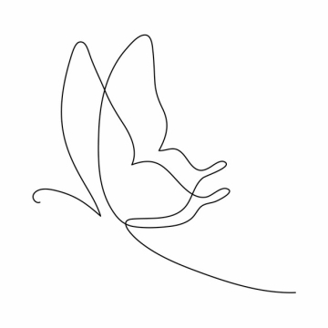 一根线条蝴蝶手绘插画简笔画229271png图片素材