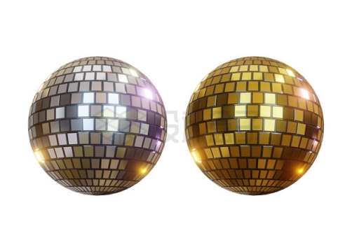 2款金光闪闪的迪斯科球圆球5798296PSD免抠图片素材