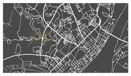 一款城市交通道路轮廓地图5561618矢量图片免抠素材