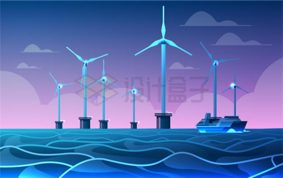 海上风力发电厂背景图7274816矢量图片免抠素材