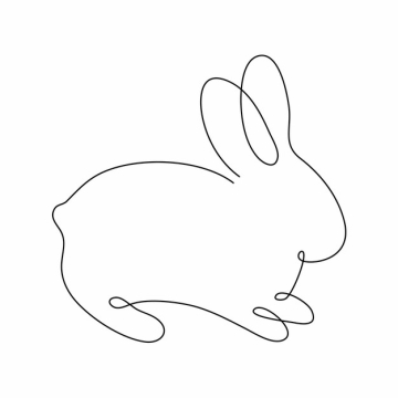 一根线条小兔子手绘插画简笔画952198png图片素材