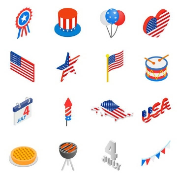 16款美国国旗星条旗图案装饰素材