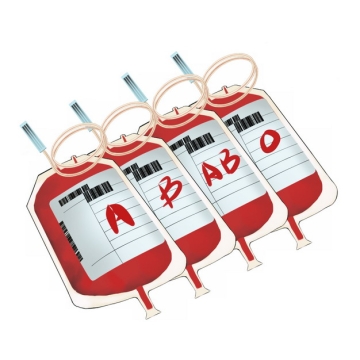 无偿献血的血袋和血型标记png图片素材