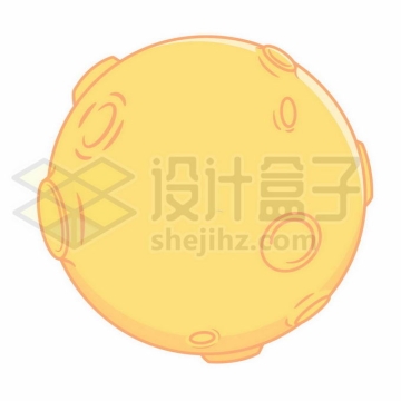黄色的卡通月球月亮图案9455303矢量图片免抠素材