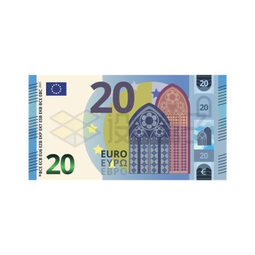 20元欧元纸币钞票欧盟货币1903851矢量图片免抠素材