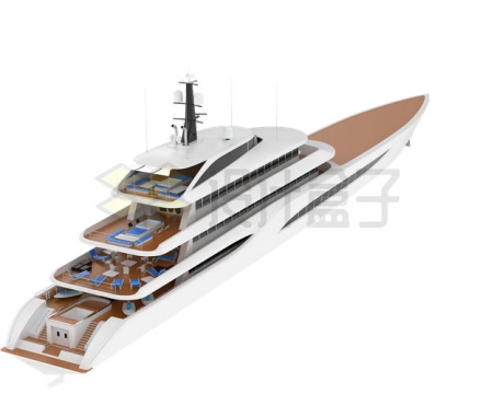 高清游艇3D渲染模型8422854PSD免抠图片素材