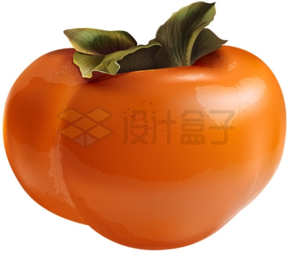 一颗逼真的柿子美味水果7939377矢量图片免抠素材