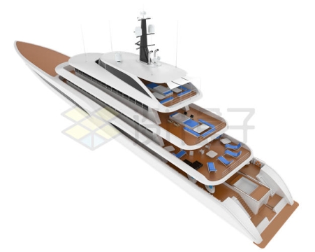 高清游艇3D渲染模型4767182PSD免抠图片素材
