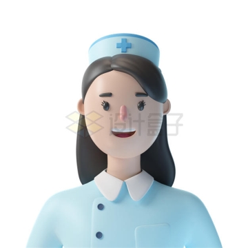 微笑的卡通女护士3D人物模型4331032PSD免抠图片素材