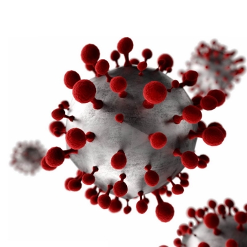 3D立体灰色红色病毒2426435免抠图片素材