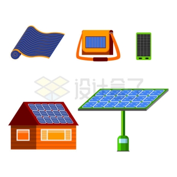各种类型的太阳能电池板8217034矢量图片免抠素材下载