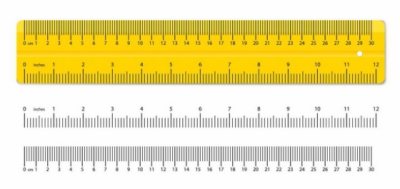黄色的直尺和尺度刻度png图片免抠矢量素材