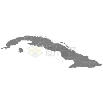 深灰色的古巴行政地图1767955矢量图片免抠素材