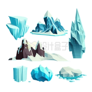 各种卡通风格的冰山雪山1480240矢量图片免抠素材