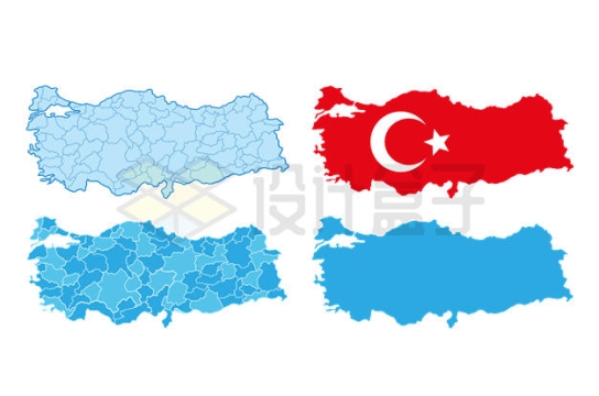 4款土耳其行政地图9265704矢量图片免抠素材下载