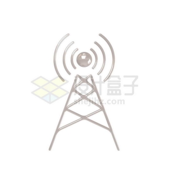 3D立体风格金属光泽无线网络铁塔发射信号2271839免抠图片素材