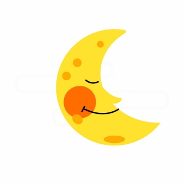 可爱的黄色卡通弯月睡觉的月亮762306png图片素材