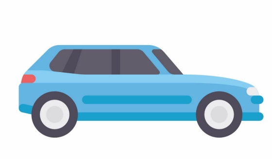 扁平化风格卡通蓝色SUV汽车侧视图8277450ai矢量图片免抠素材