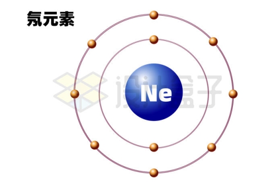 氖元素（Ne）氖原子结构示意图模型6744604矢量图片免抠素材