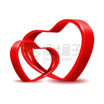 3D立体空心红心图案情人节心形符号891010png图片素材