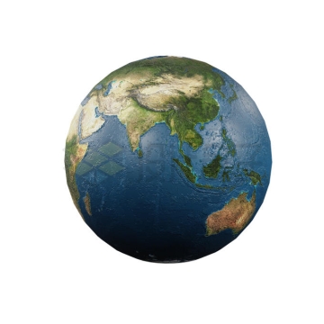 定位在东南亚上空的3D地球模型4524362PSD免抠图片素材