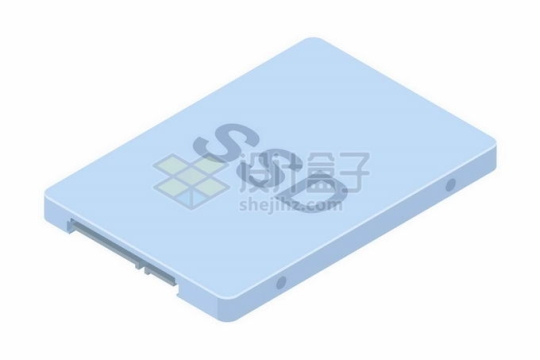一款2.5英寸的SSD固态硬盘电脑配件7986419矢量图片免抠素材