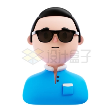 可爱的卡通戴墨镜男人3D人物模型8367361PSD免抠图片素材