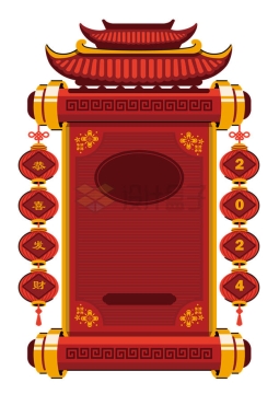 红色的新年春节背景框2267723矢量图片免抠素材