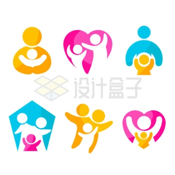 6款大人小孩小人儿温馨家庭logo设计方案7807977矢量图片免抠素材