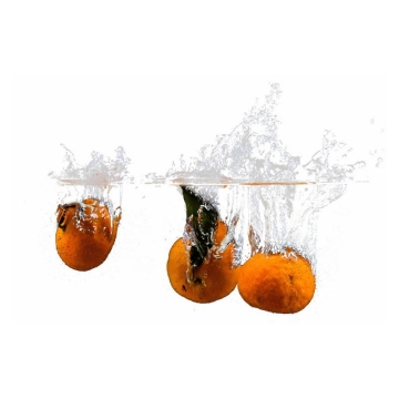 橘子掉落水中飞溅起来的半透明水花浪花水效果3474357png图片免抠素材
