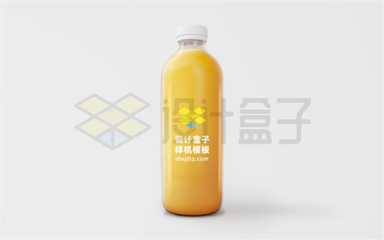 一瓶装满橙汁的塑料瓶样机6448967PSD免抠图片素材