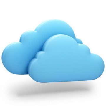 3D立体风格蓝色云朵象征了云计算技术图标6867554png图片素材