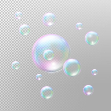 彩色半透明气泡肥皂泡图片免抠素材