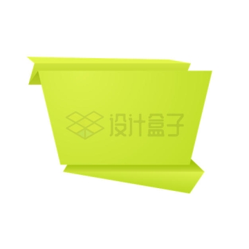 3D折纸风格绿色文本框信息框3665300矢量图片免抠素材