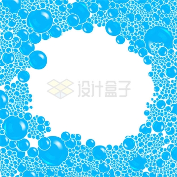 蓝色泡泡组成的边框2428059矢量图片免抠素材