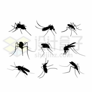 9款蚊子剪影害虫4783482矢量图片免抠素材免费下载
