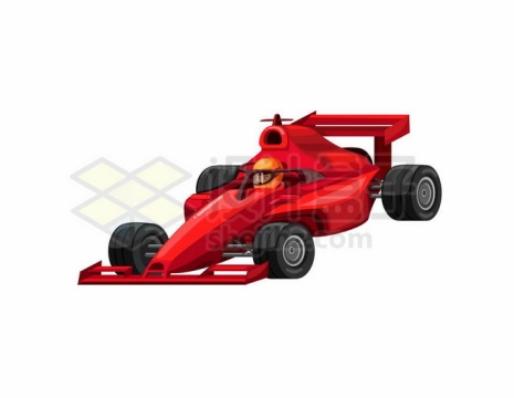 一辆红色的卡通F1方程式赛车5942931矢量图片免抠素材免费下载