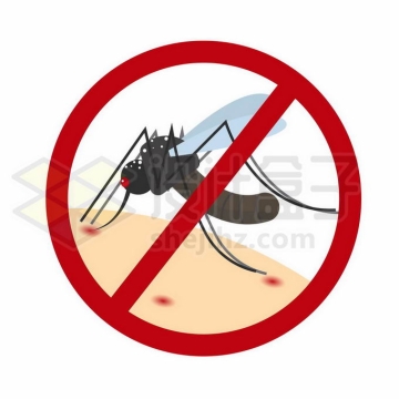 预防蚊子叮咬夏天灭蚊标志1443783矢量图片免抠素材免费下载