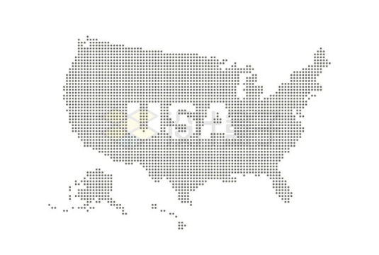 点阵风格的美国地图图案5943110矢量图片免抠素材