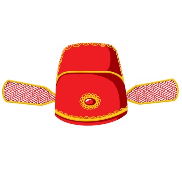 卡通红色古代官帽明朝官员戴的帽子戏曲帽子乌纱帽png图片素材