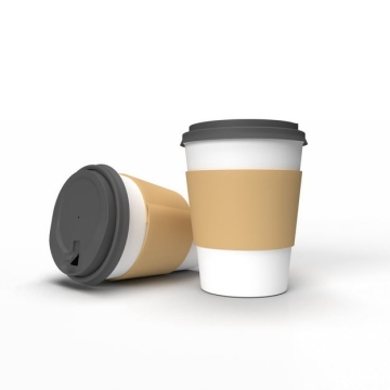 两个星巴克一次性隔热加厚牛皮纸防烫双层纸杯子咖啡杯奶茶杯6163484免抠图片素材