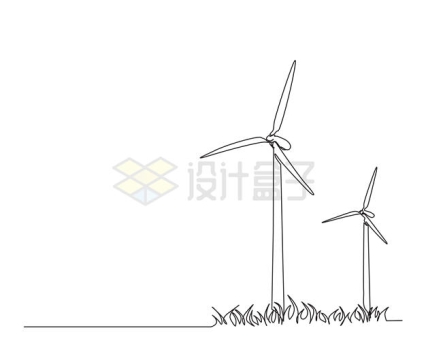 线条风格风电发电机装饰图案2788713矢量图片免抠素材