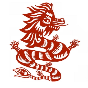 龙年中国龙图案新年春节红色剪纸4703280免抠图片素材
