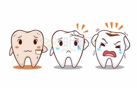 喝咖啡对卡通牙齿的伤害会造成蛀牙和牙釉质损坏5447869矢量图片免抠素材