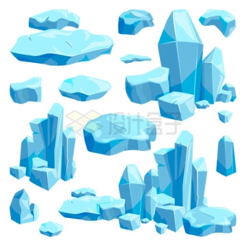 各种卡通风格的冰山冰块9678760矢量图片免抠素材